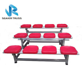 Outdoor Padded Bleacher Seats , Gym / Stadium 3 Row Aluminum Bleachers ,